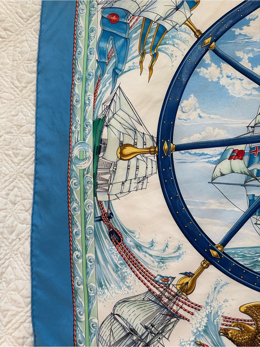 Hermes “Vive le Vent” Silk Scarf Carre 90cm. Vince Le Vent “Blow Into the Wind” - Picture 6 of 16